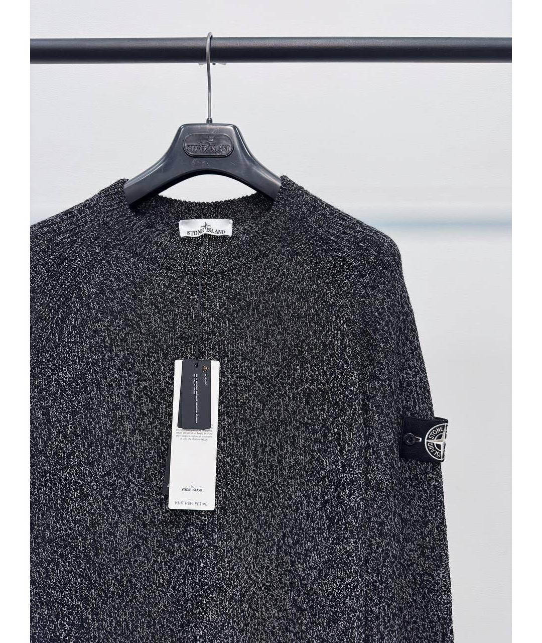 STONE ISLAND Черный шерстяной джемпер / свитер, фото 3