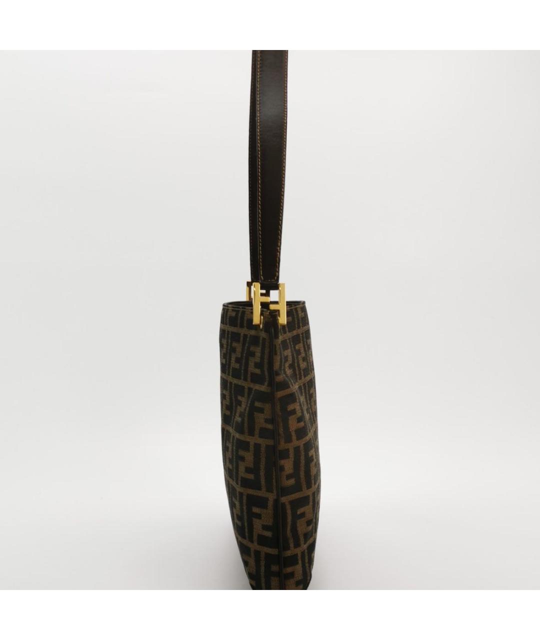 FENDI Коричневая тканевая сумка через плечо, фото 3