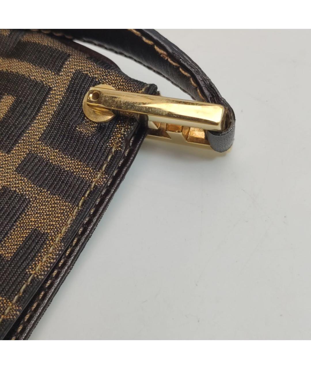 FENDI Коричневая тканевая сумка через плечо, фото 8