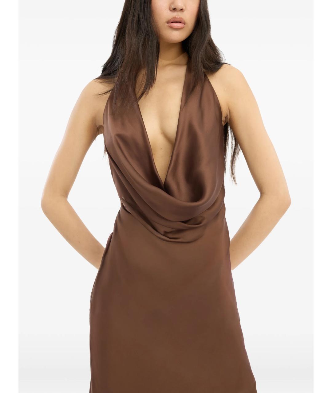 ROTATE Коричневое вечернее платье, фото 5