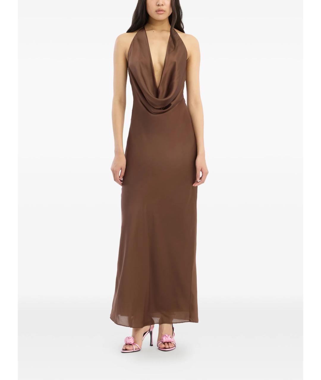 ROTATE Коричневое вечернее платье, фото 3