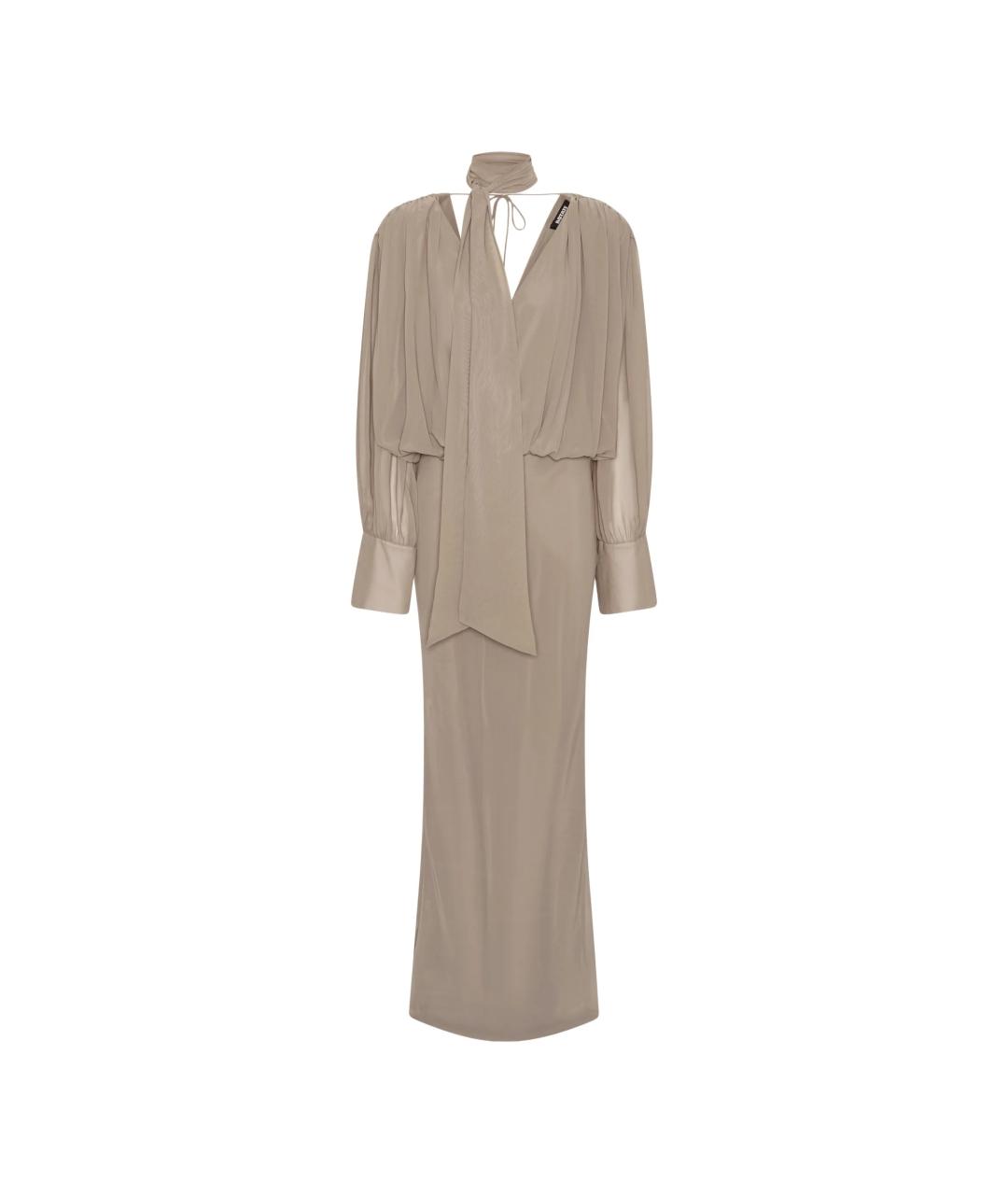 ROTATE Серое полиэстеровое платье, фото 1