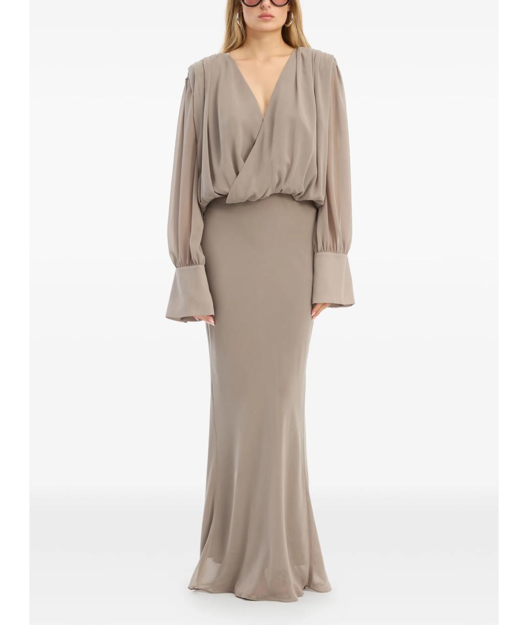 ROTATE Серое полиэстеровое платье, фото 3