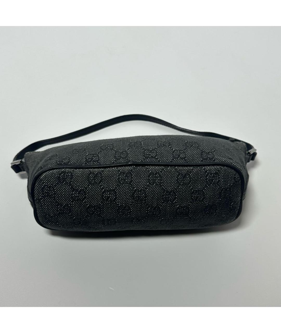 GUCCI Антрацитовая тканевая сумка с короткими ручками, фото 3