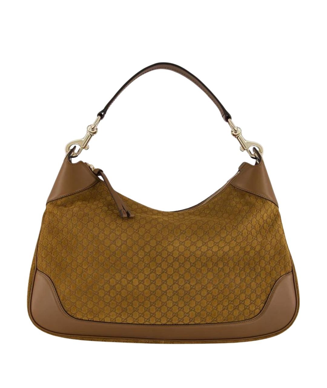 GUCCI Коричневая замшевая сумка через плечо, фото 1