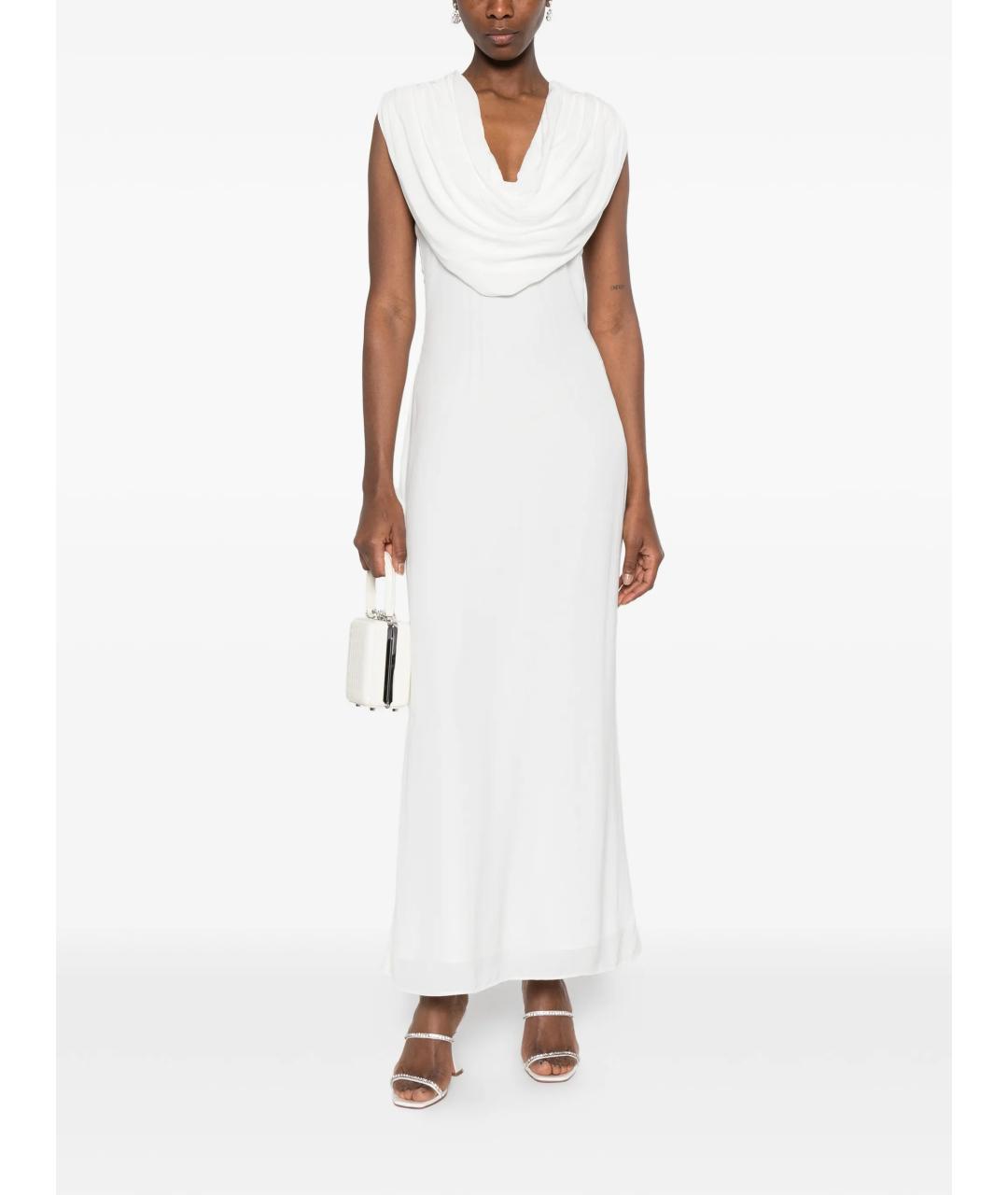 ROTATE Белое полиэстеровое вечернее платье, фото 2