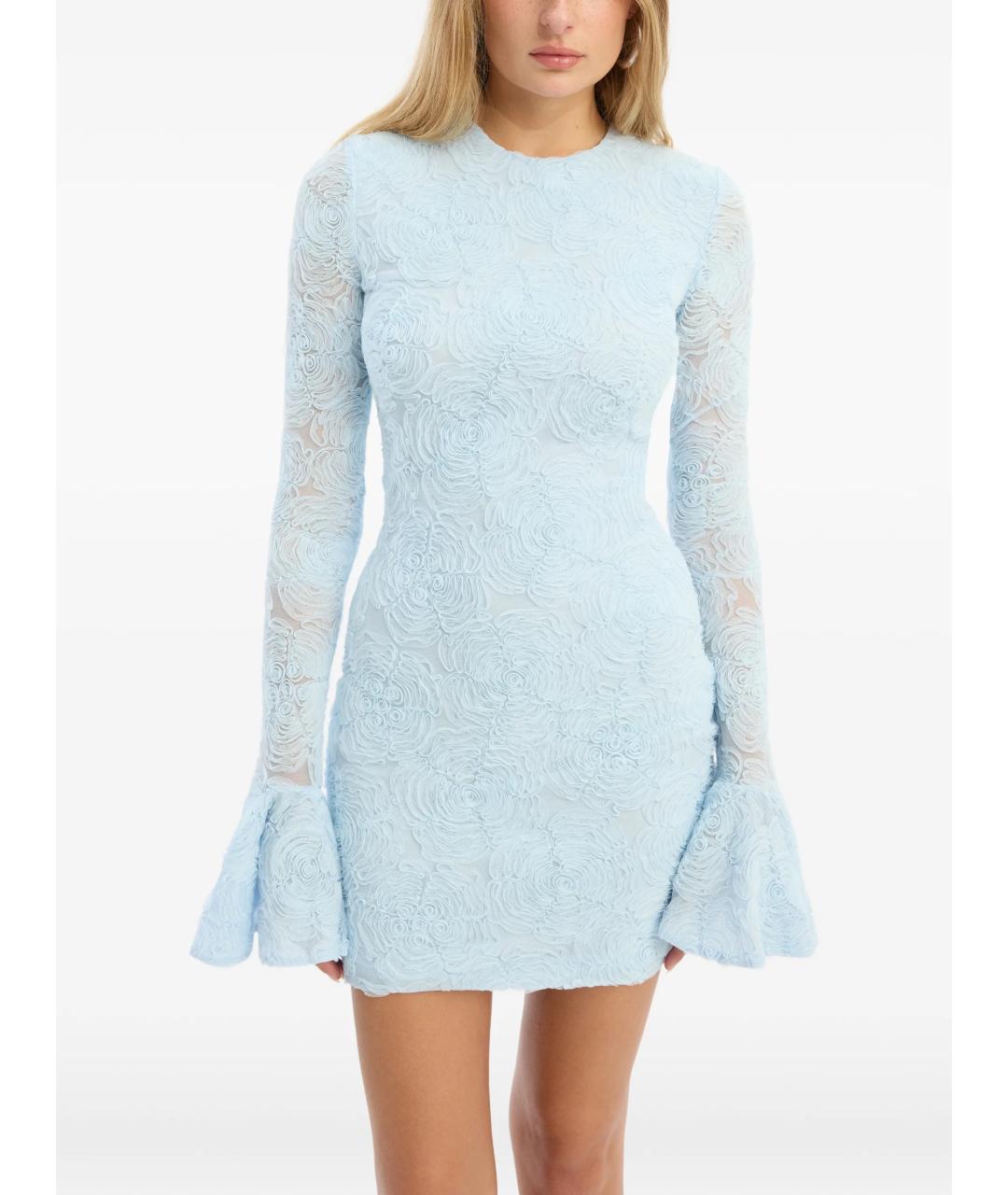 ROTATE Голубое полиэстеровое коктейльное платье, фото 5