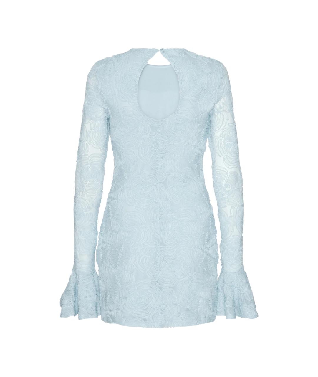 ROTATE Голубое полиэстеровое коктейльное платье, фото 2