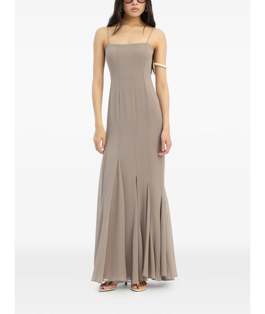 ROTATE Серое полиэстеровое повседневное платье, фото 3