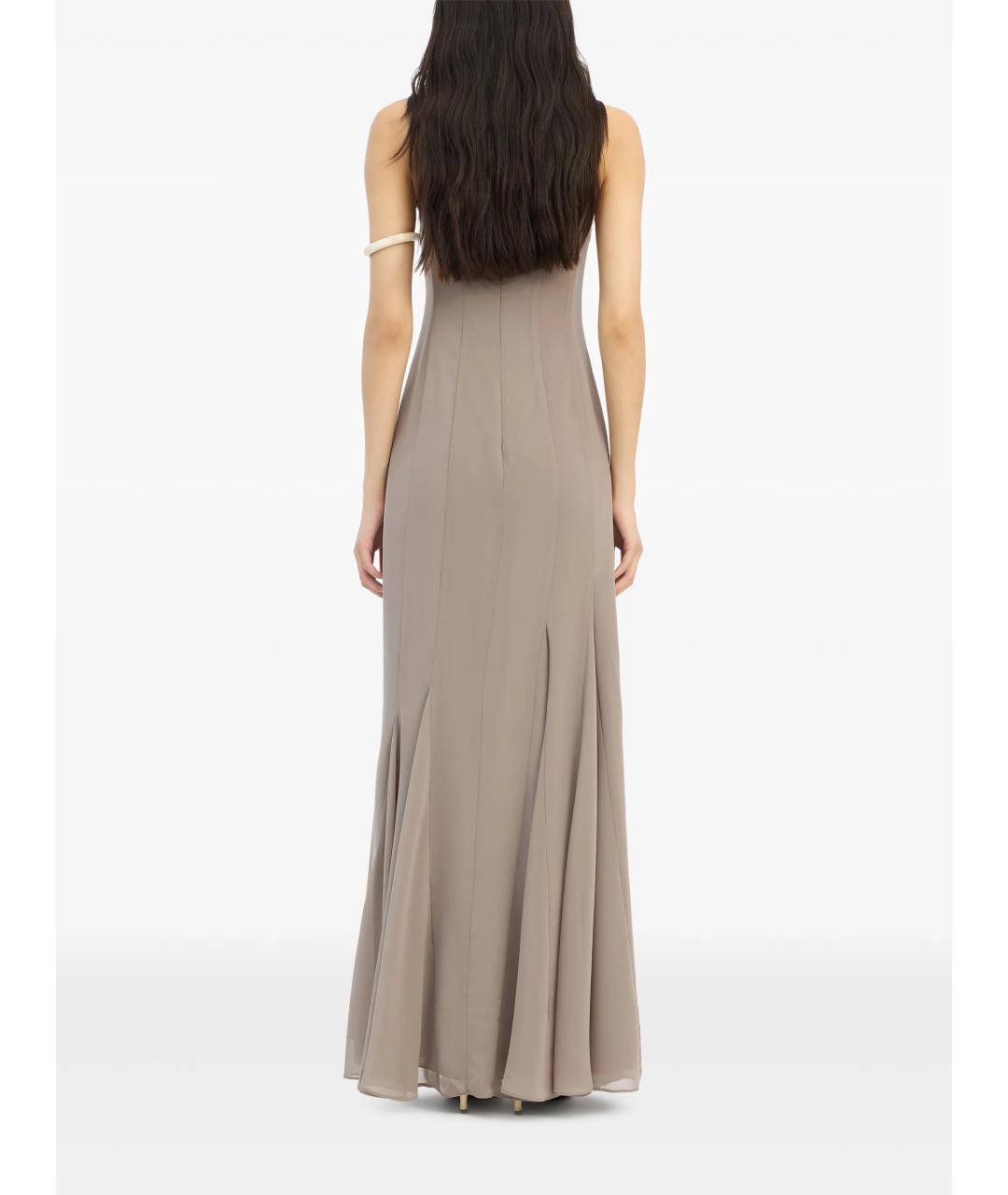 ROTATE Серое полиэстеровое повседневное платье, фото 4