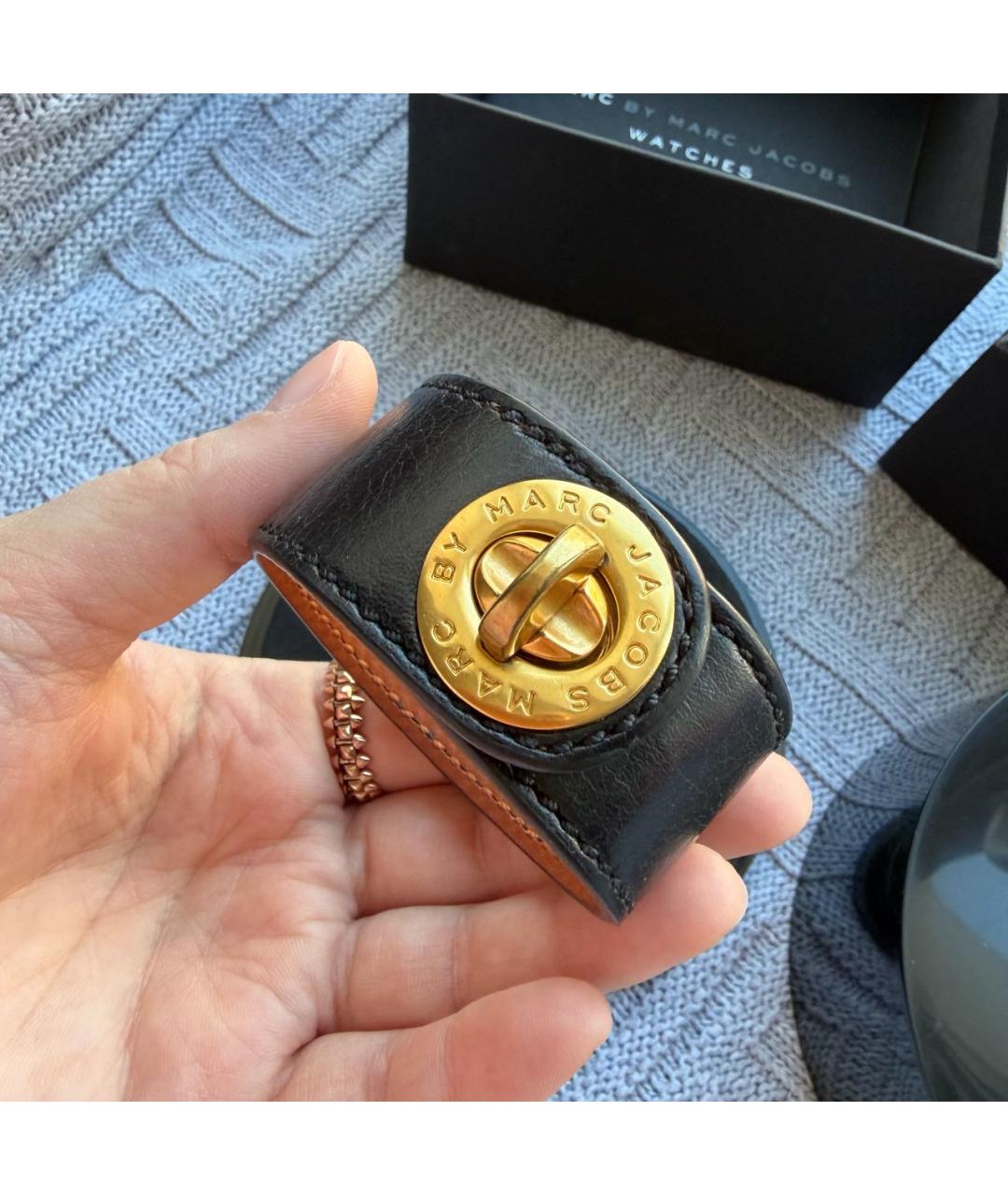 MARC BY MARC JACOBS Черный кожаный браслет, фото 9