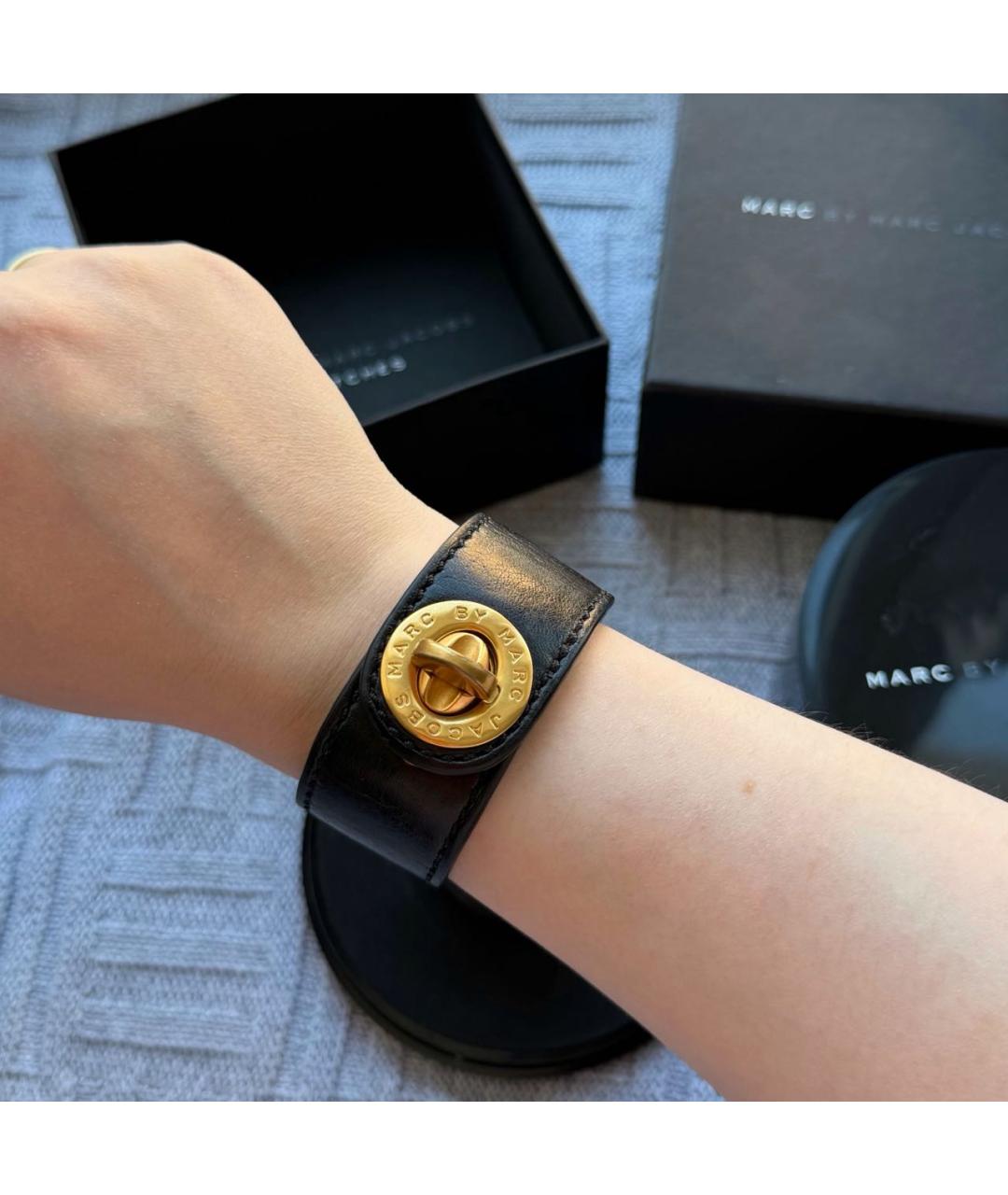 MARC BY MARC JACOBS Черный кожаный браслет, фото 8