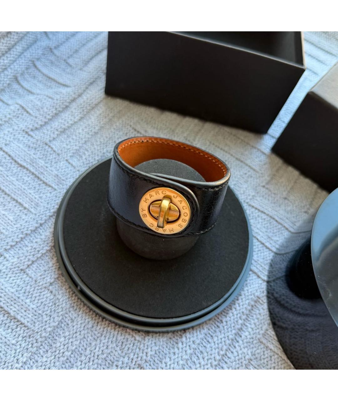 MARC BY MARC JACOBS Черный кожаный браслет, фото 2