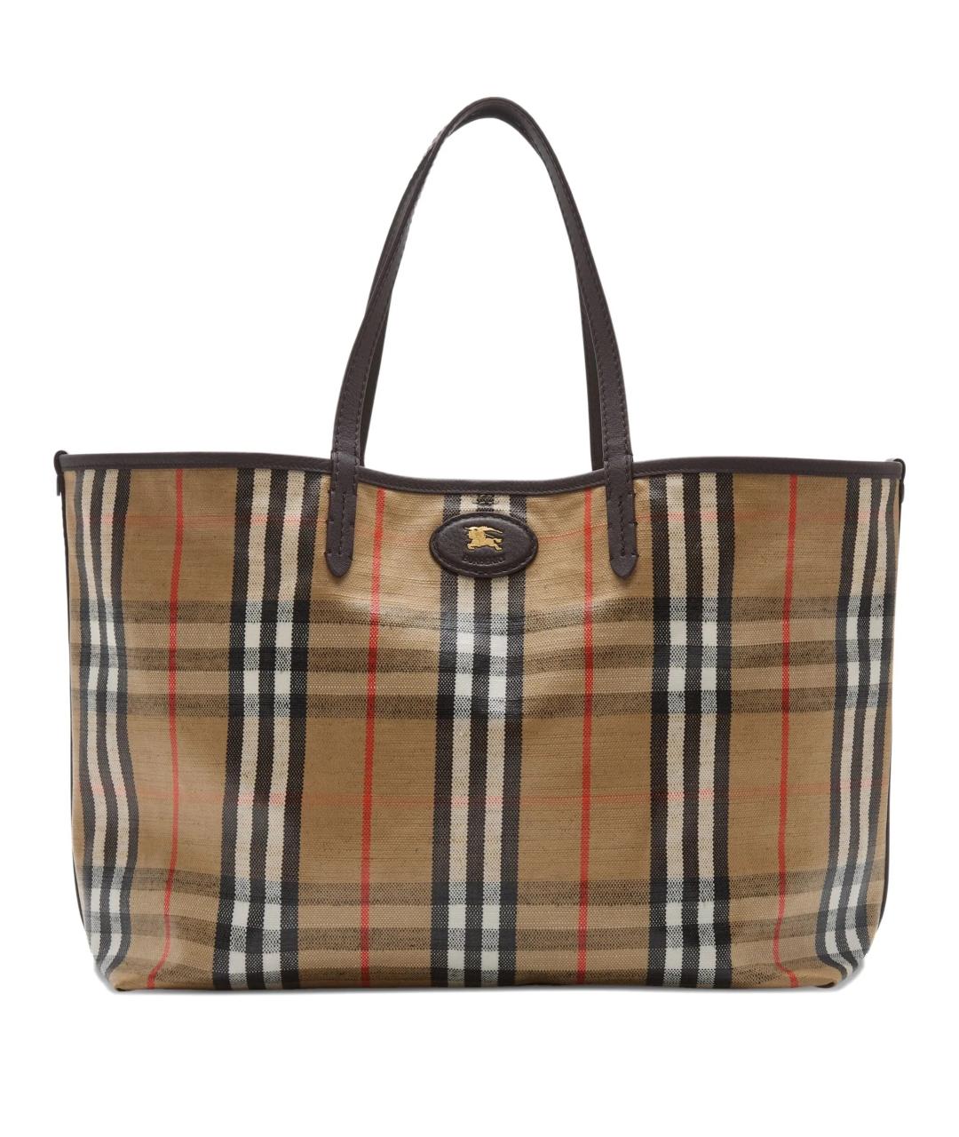 BURBERRY Коричневая хлопковая сумка тоут, фото 1