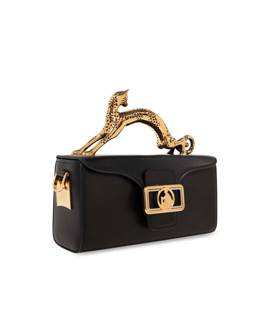 LANVIN Черная кожаная сумка с короткими ручками, фото 2