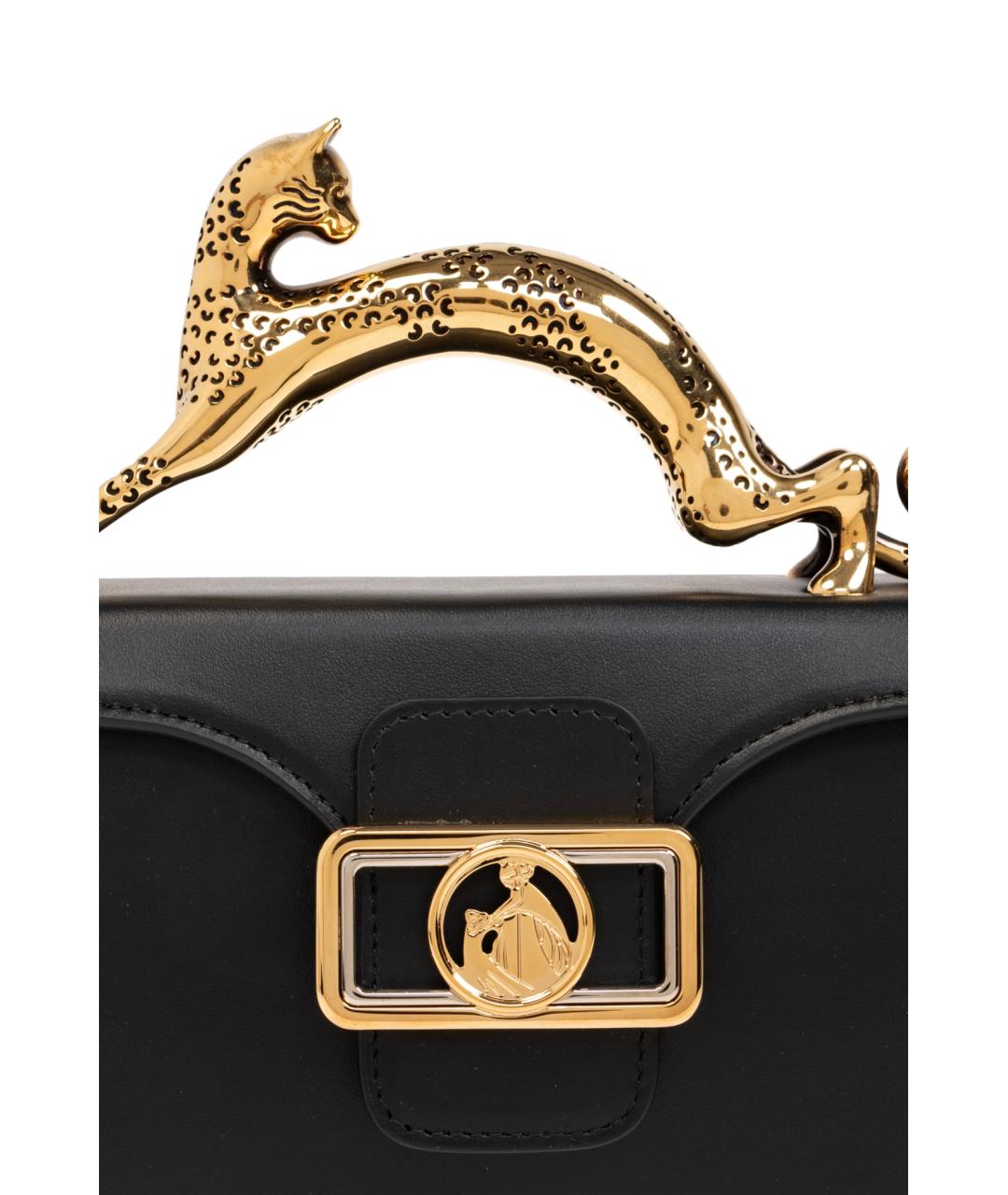 LANVIN Черная кожаная сумка с короткими ручками, фото 5