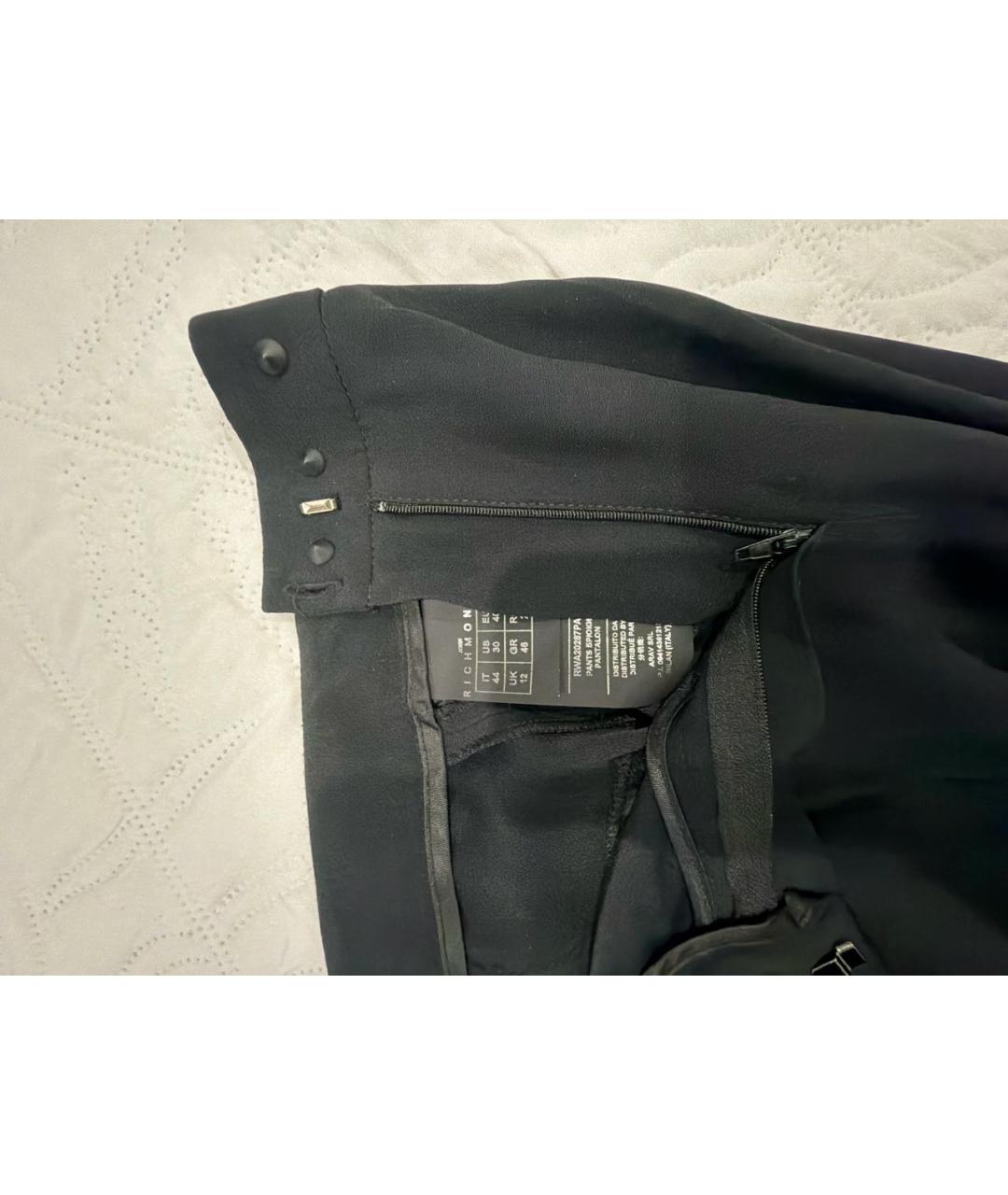 JOHN RICHMOND Черные вискозные брюки узкие, фото 4