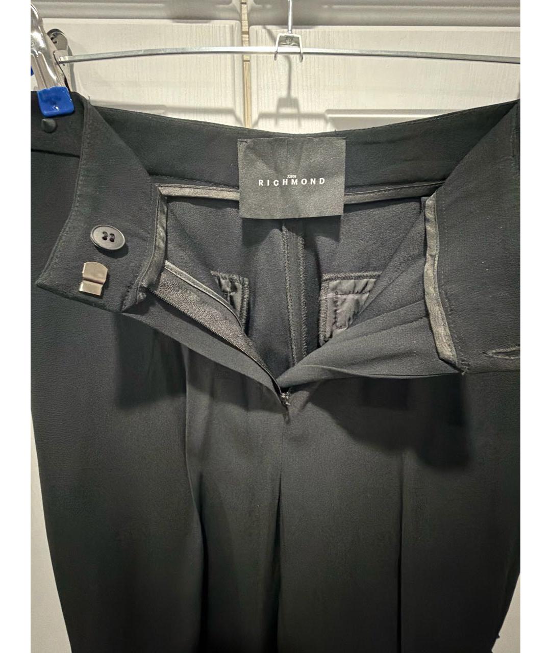 JOHN RICHMOND Черные вискозные брюки узкие, фото 3