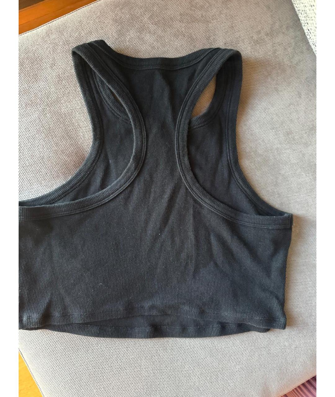 ALO YOGA Черная хлопковая майка, фото 2