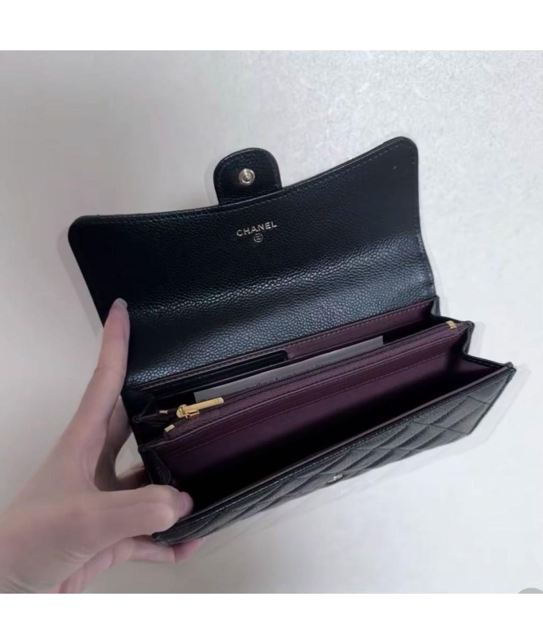 CHANEL Черный кожаный кошелек, фото 7