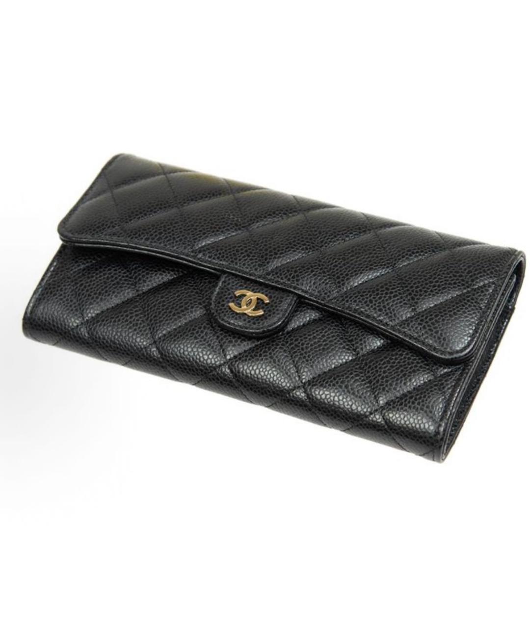 CHANEL Черный кожаный кошелек, фото 2