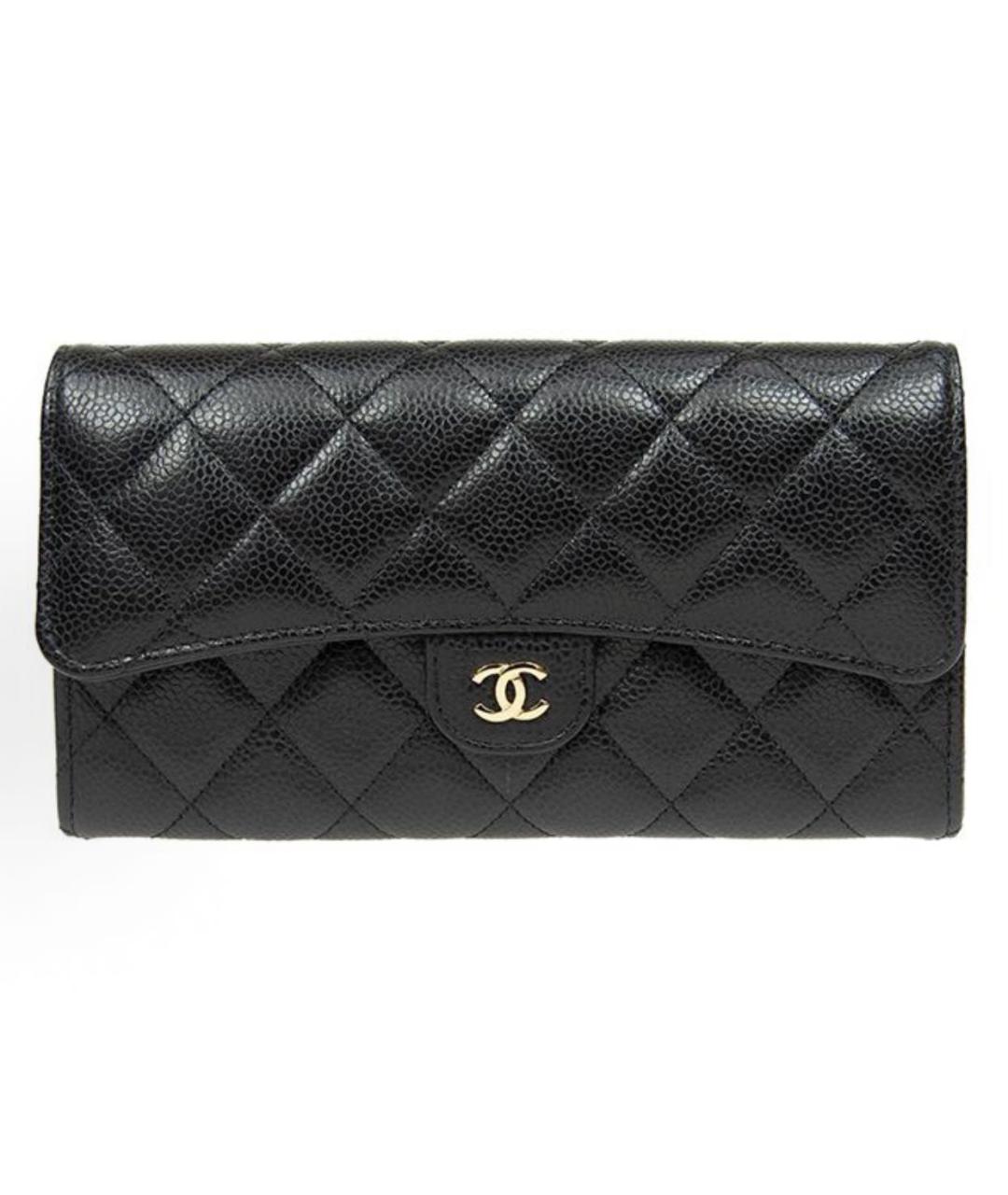CHANEL Черный кожаный кошелек, фото 8