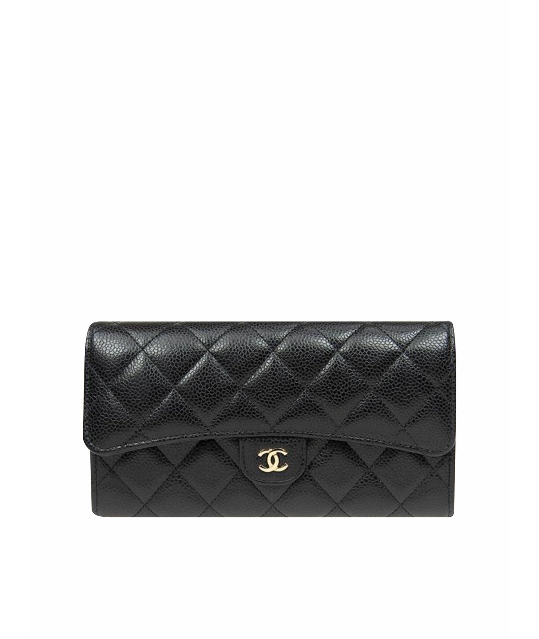 CHANEL Черный кожаный кошелек, фото 1