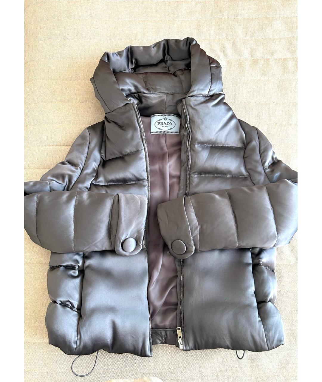 PRADA Серая полиэстеровая куртка, фото 5
