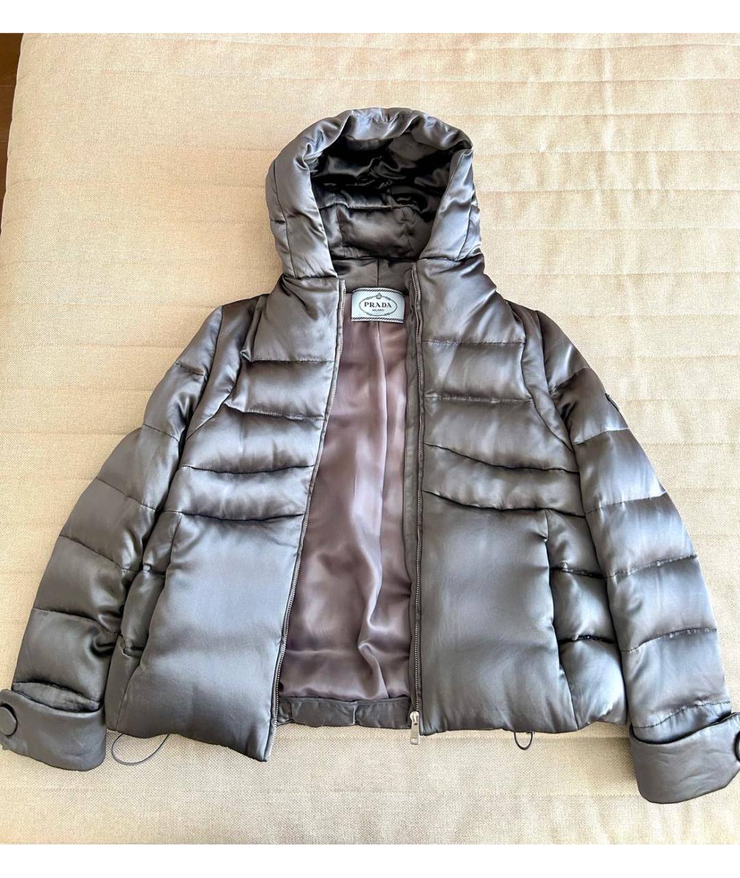 PRADA Серая полиэстеровая куртка, фото 2