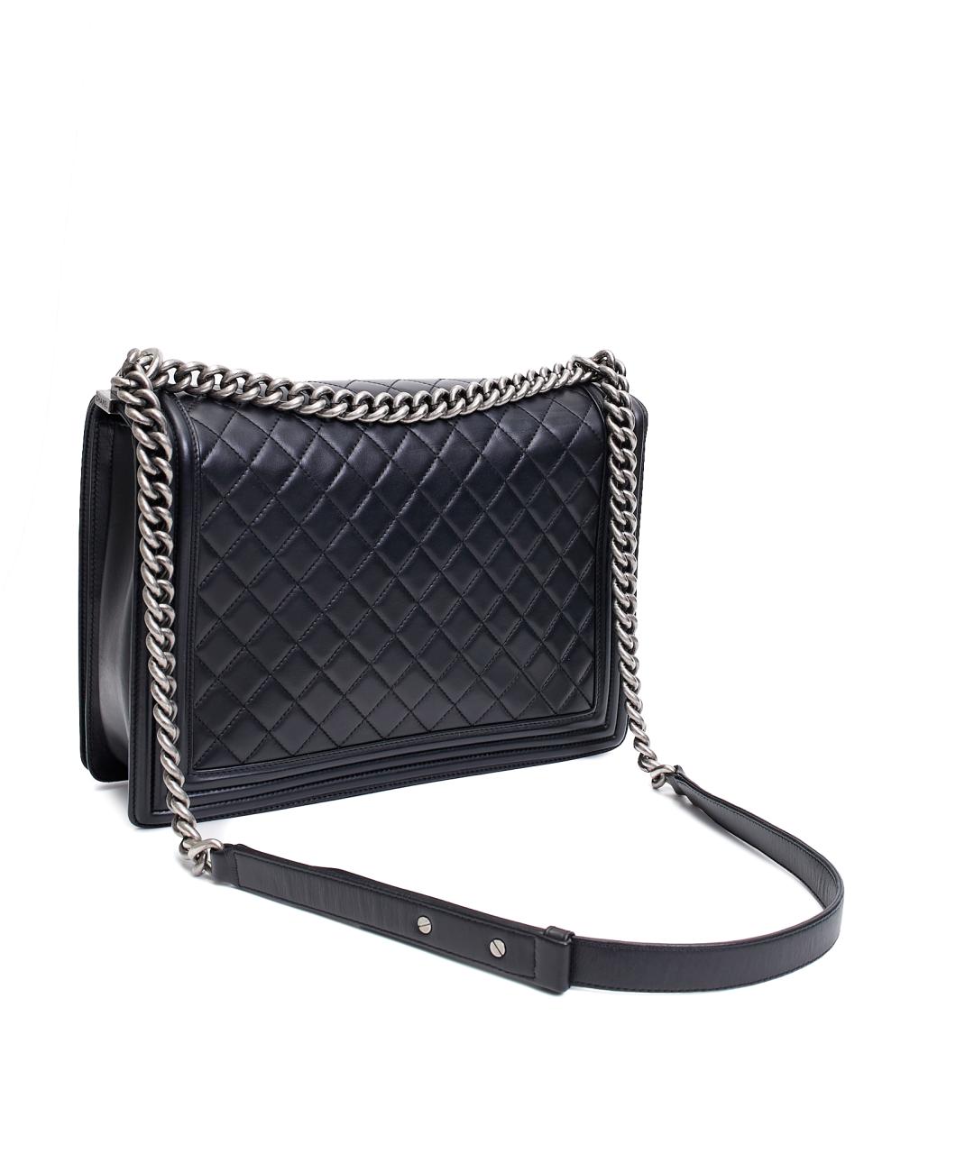 CHANEL Черная кожаная сумка через плечо, фото 3