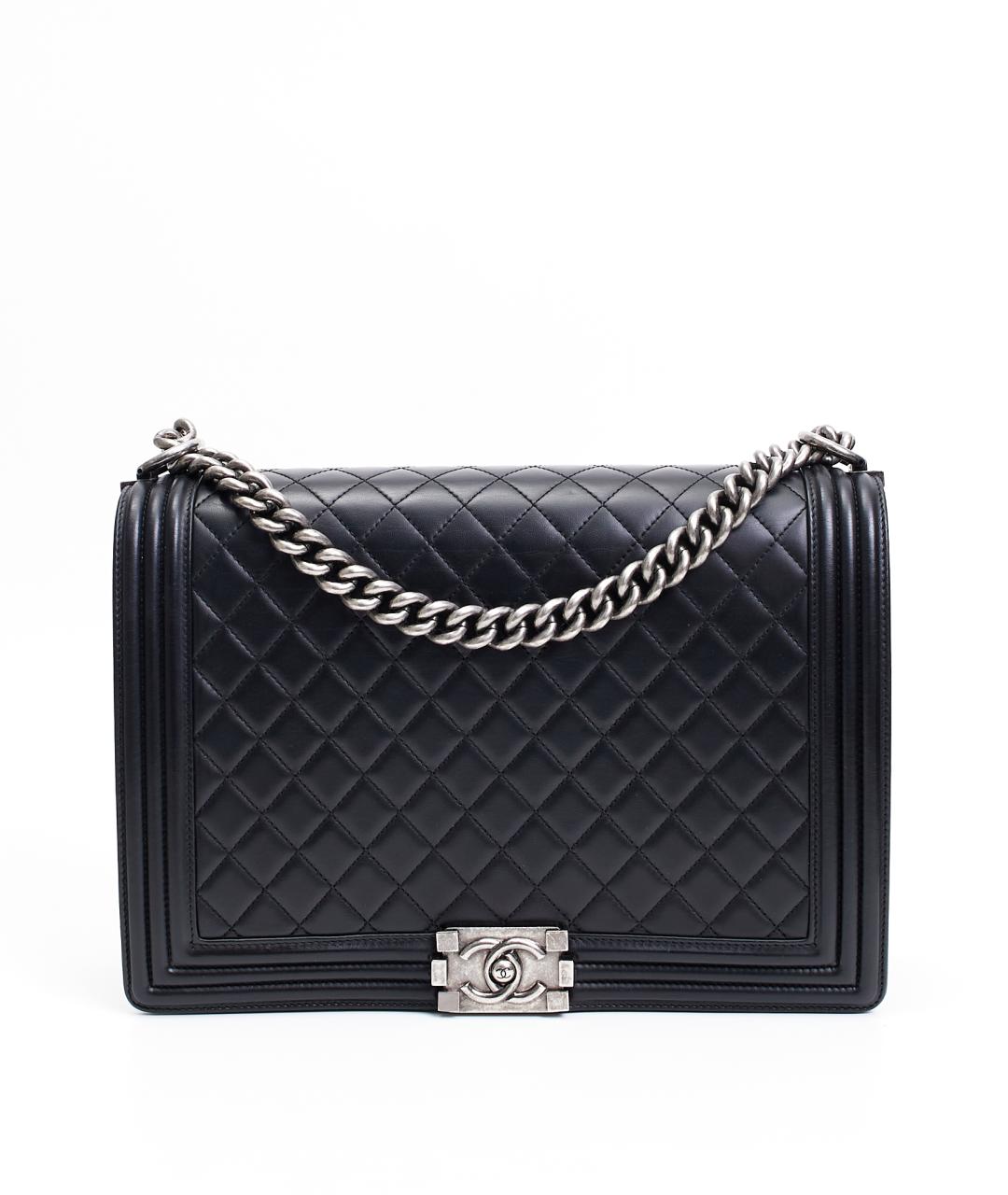 CHANEL Черная кожаная сумка через плечо, фото 8