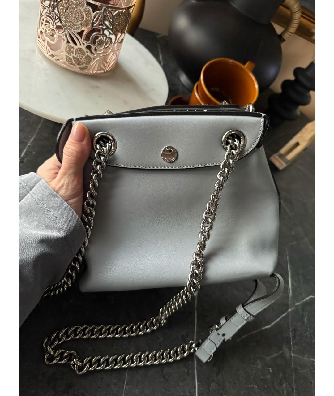 FENDI Голубой кожаный рюкзак, фото 3