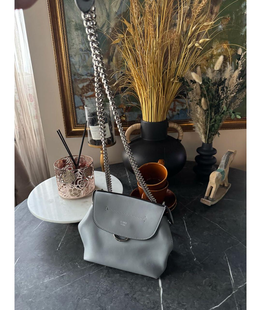 FENDI Голубой кожаный рюкзак, фото 7