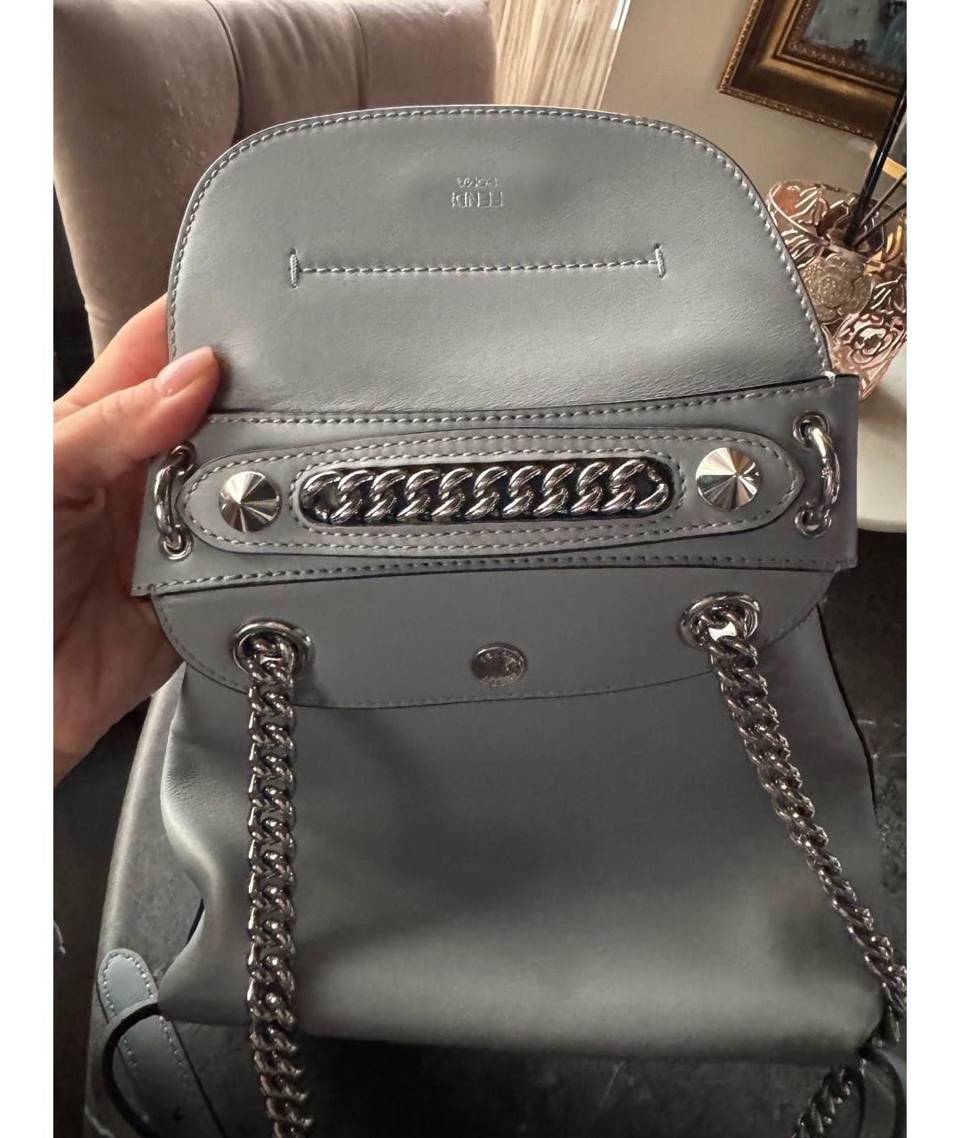 FENDI Голубой кожаный рюкзак, фото 5