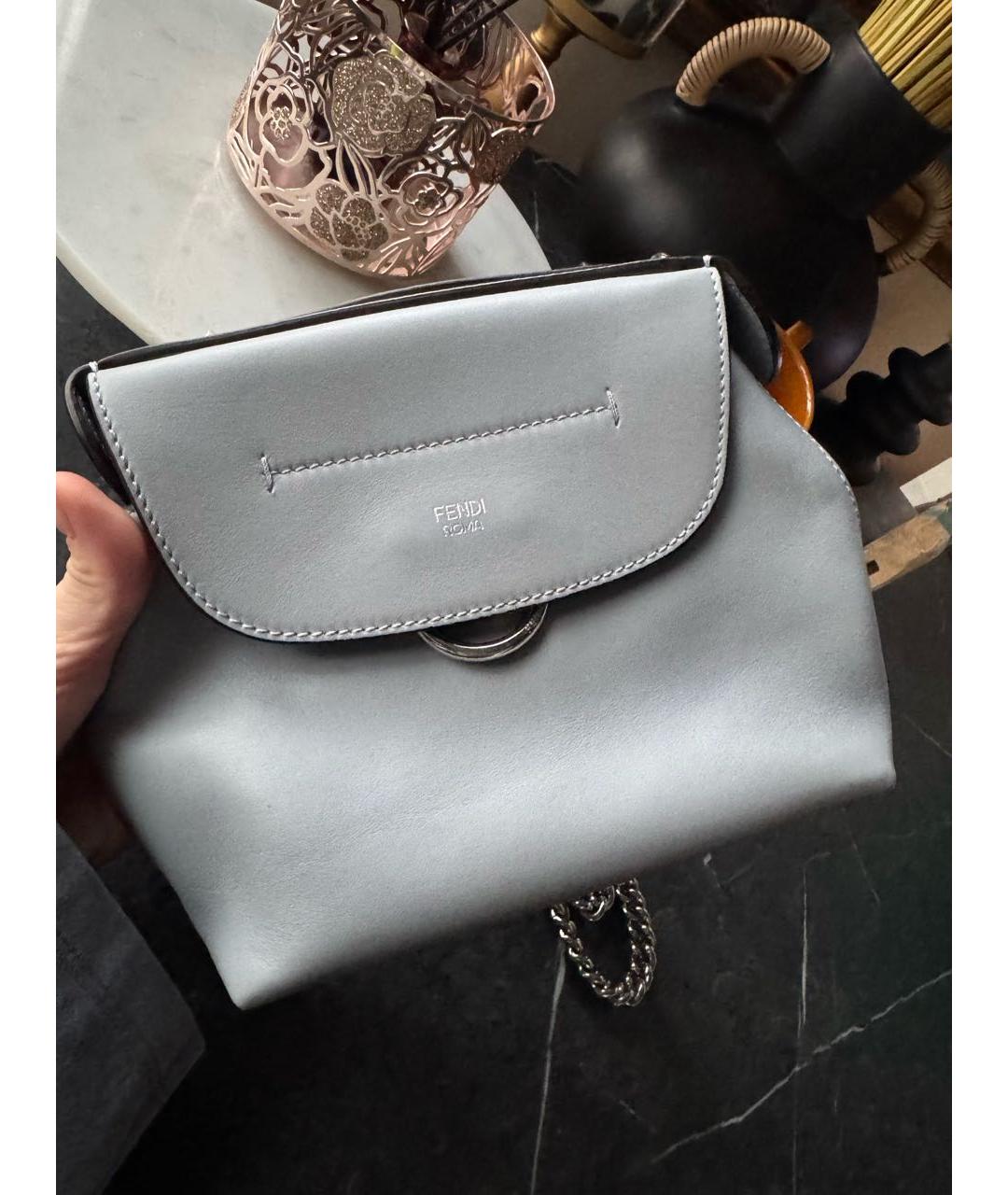 FENDI Голубой кожаный рюкзак, фото 2