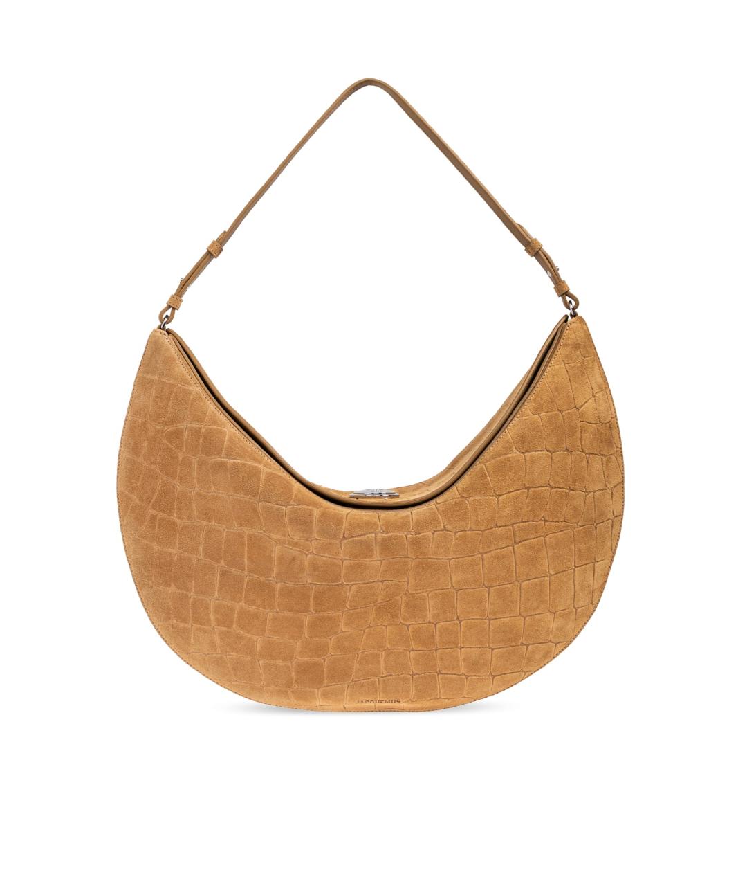 JACQUEMUS Бежевая замшевая сумка через плечо, фото 1