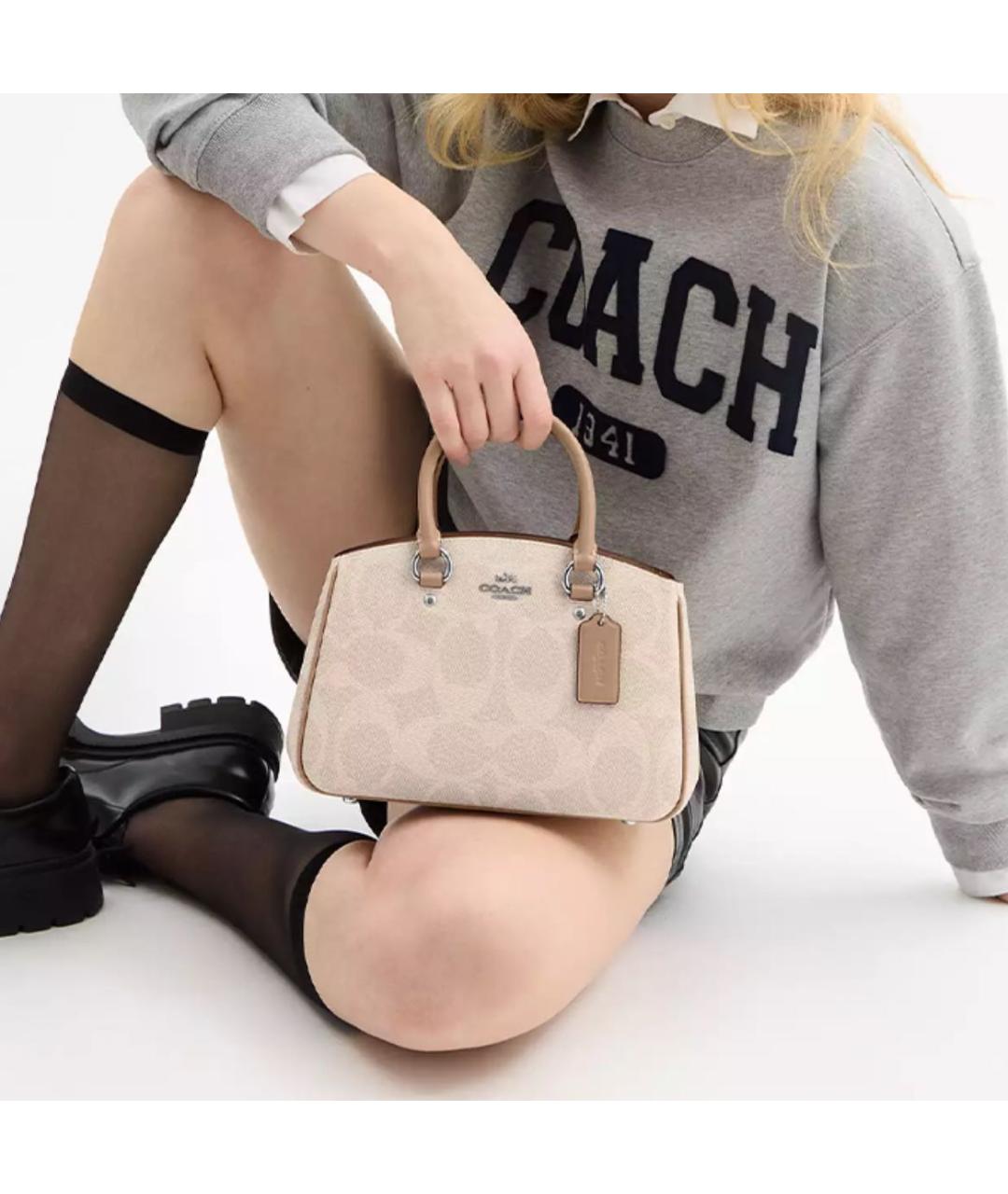 COACH Бежевая сумка тоут, фото 5