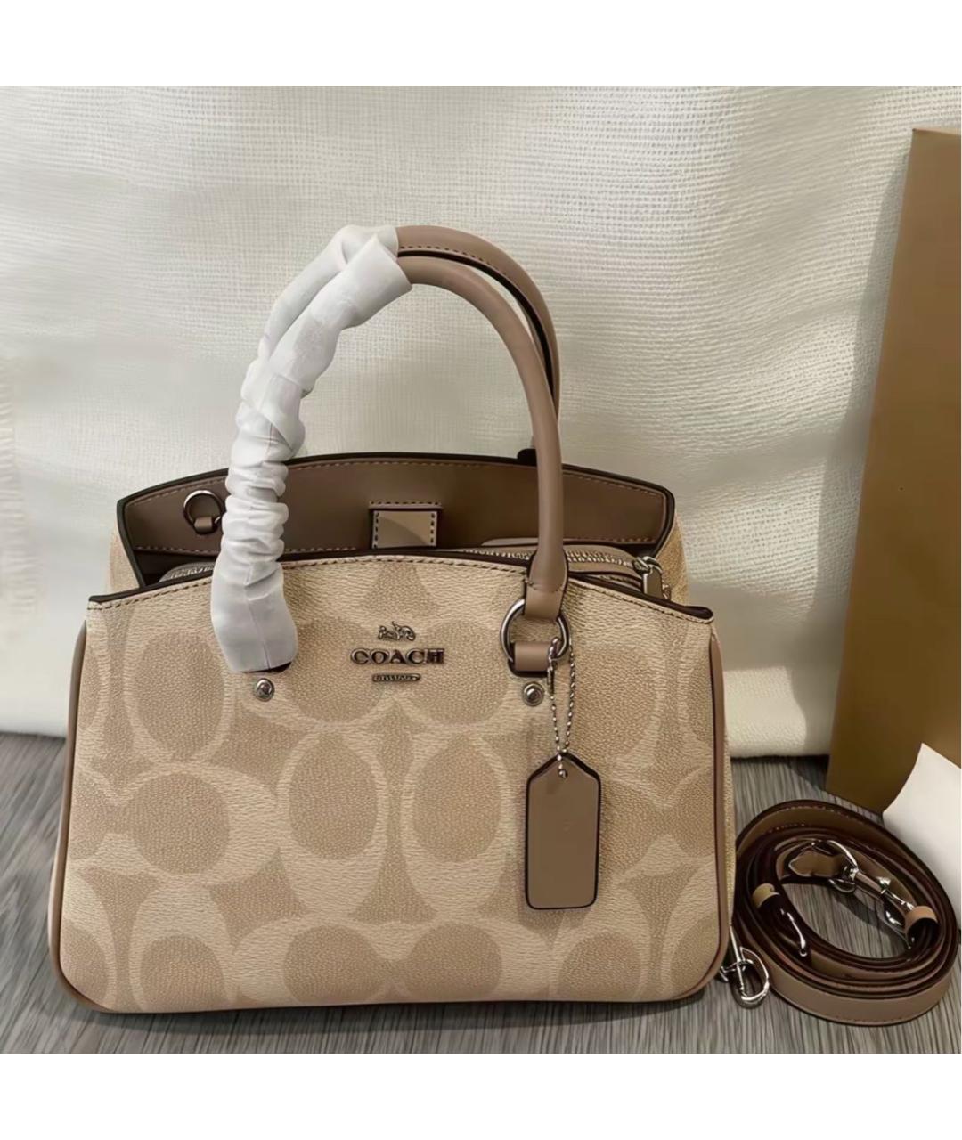 COACH Бежевая сумка тоут, фото 6