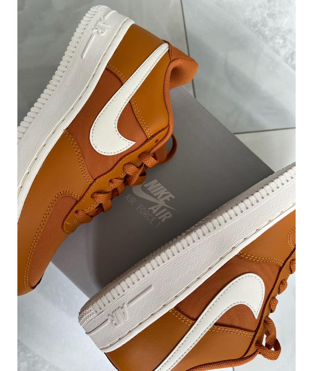 NIKE Оранжевое кожаные кеды, фото 6