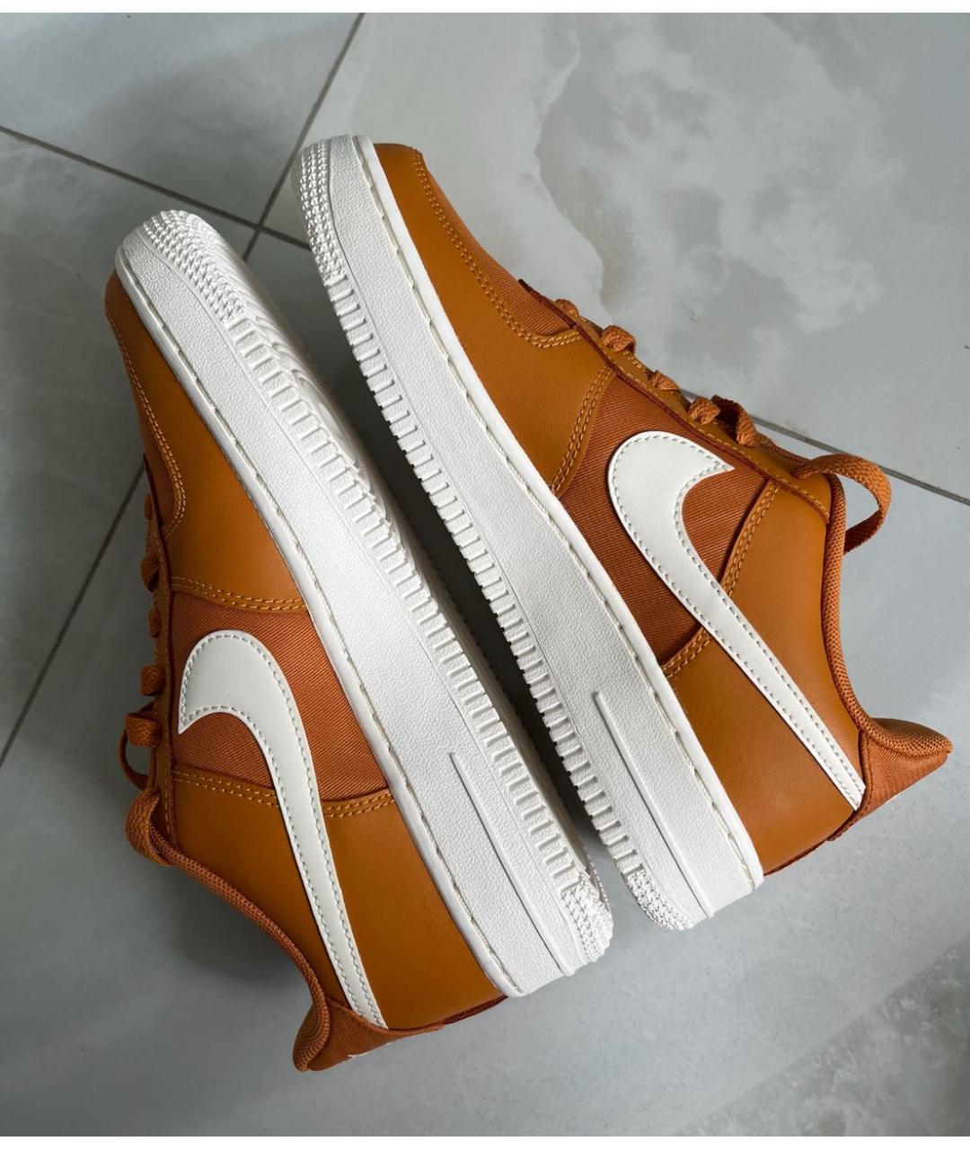 NIKE Оранжевое кожаные кеды, фото 3