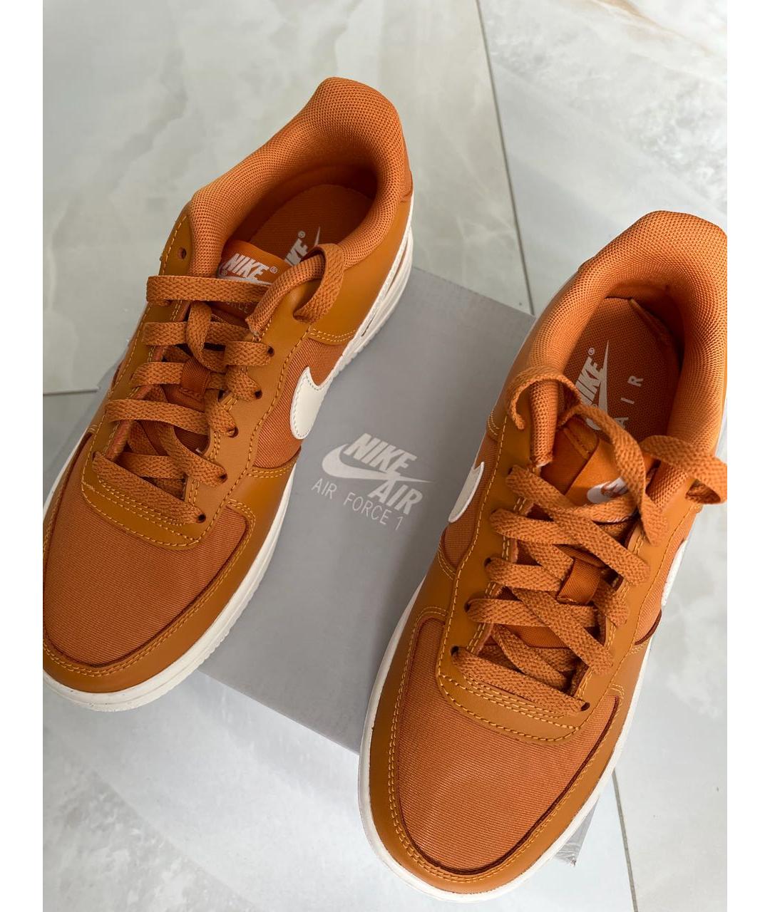 NIKE Оранжевое кожаные кеды, фото 2