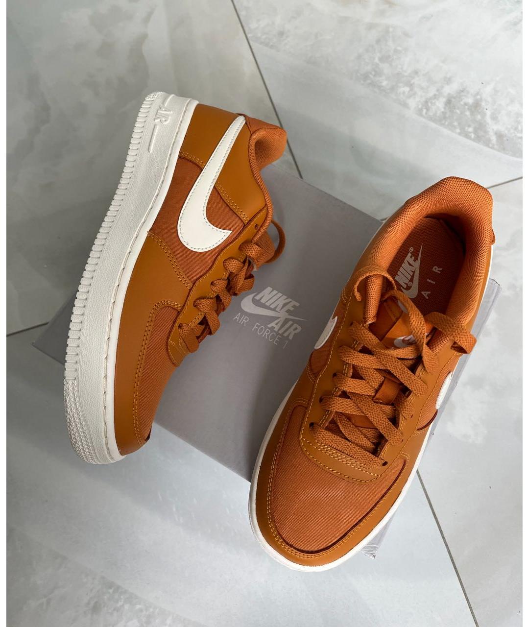 NIKE Оранжевое кожаные кеды, фото 5