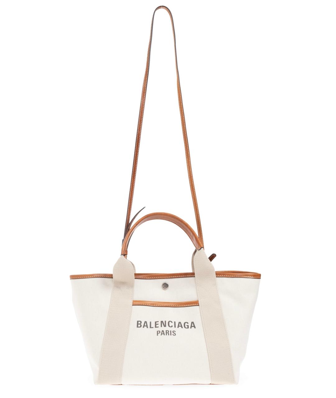 BALENCIAGA Бежевая тканевая сумка тоут, фото 6