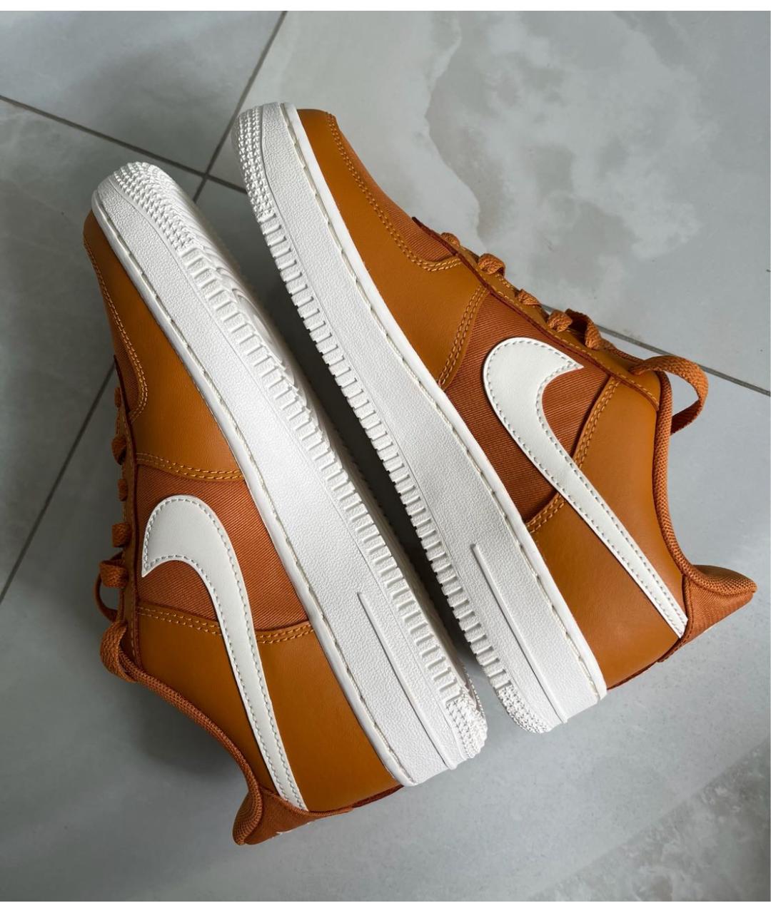 NIKE Оранжевое кожаные кеды, фото 4