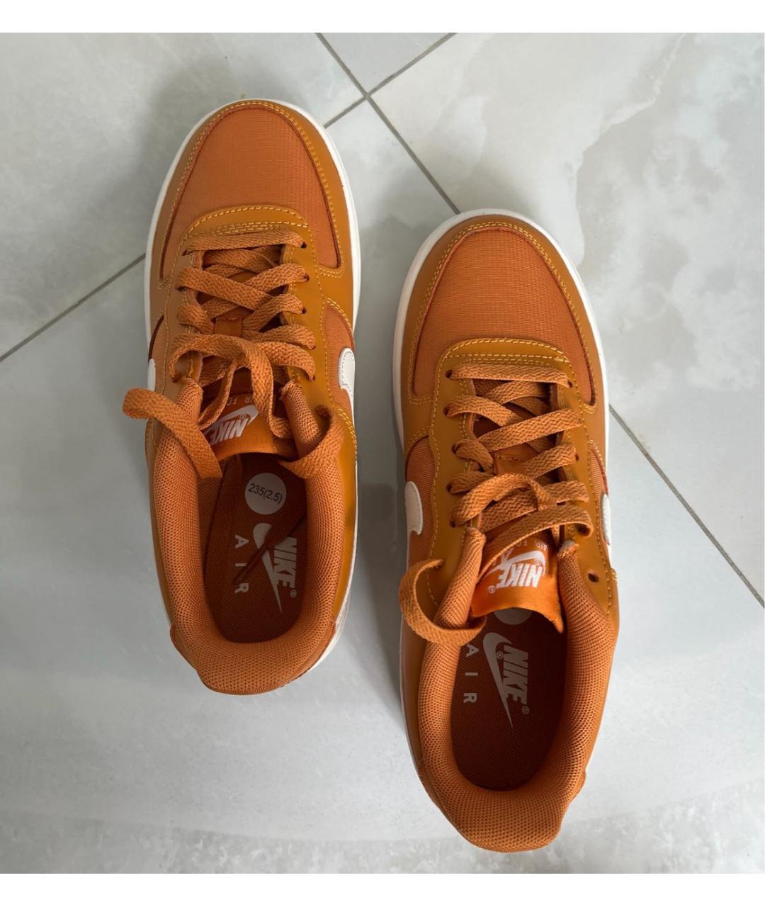 NIKE Оранжевое кожаные кеды, фото 5