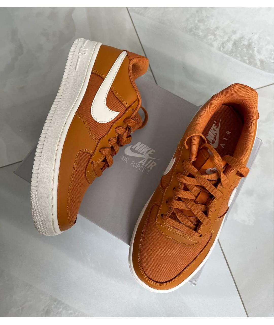 NIKE Оранжевое кожаные кеды, фото 2