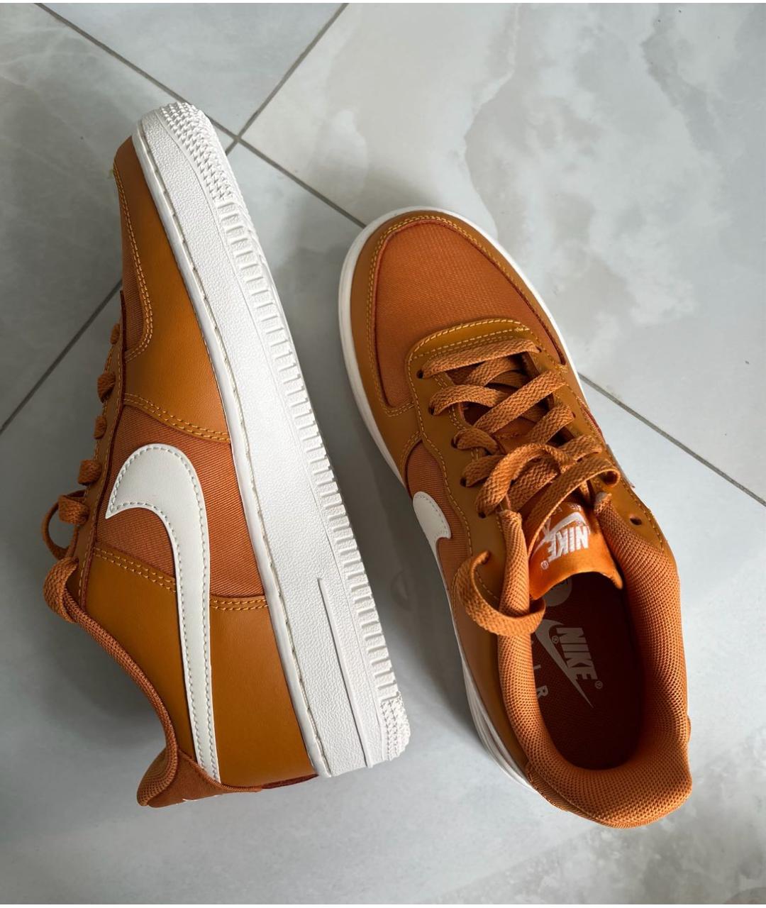 NIKE Оранжевое кожаные кеды, фото 6