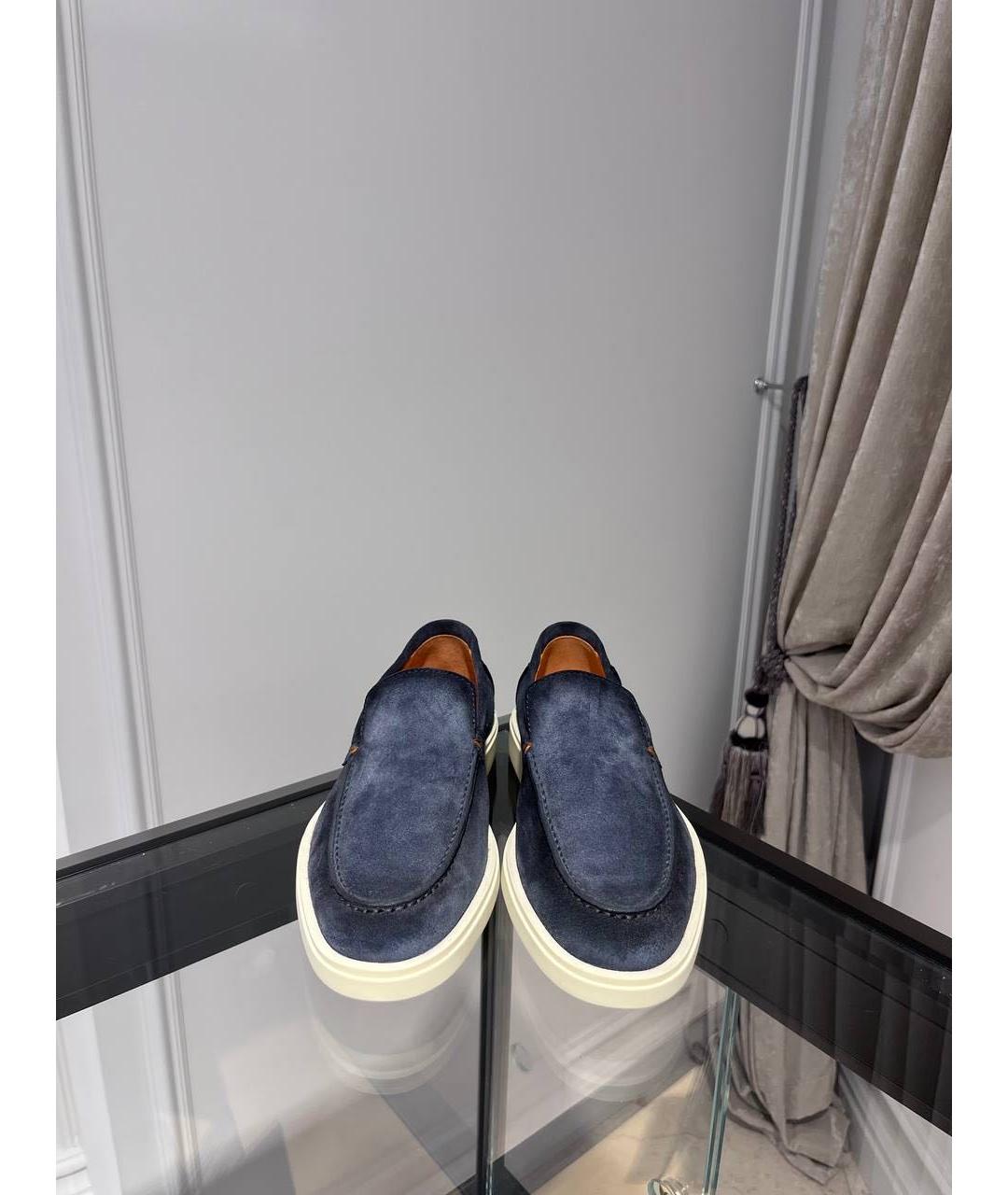 SANTONI Синие замшевые лоферы, фото 3