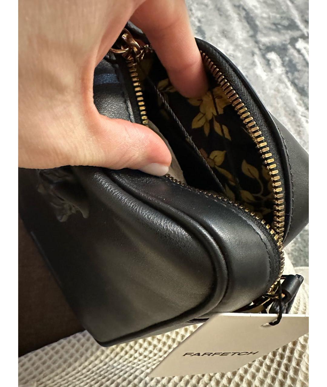 VERSACE Черная кожаная сумка на плечо, фото 4