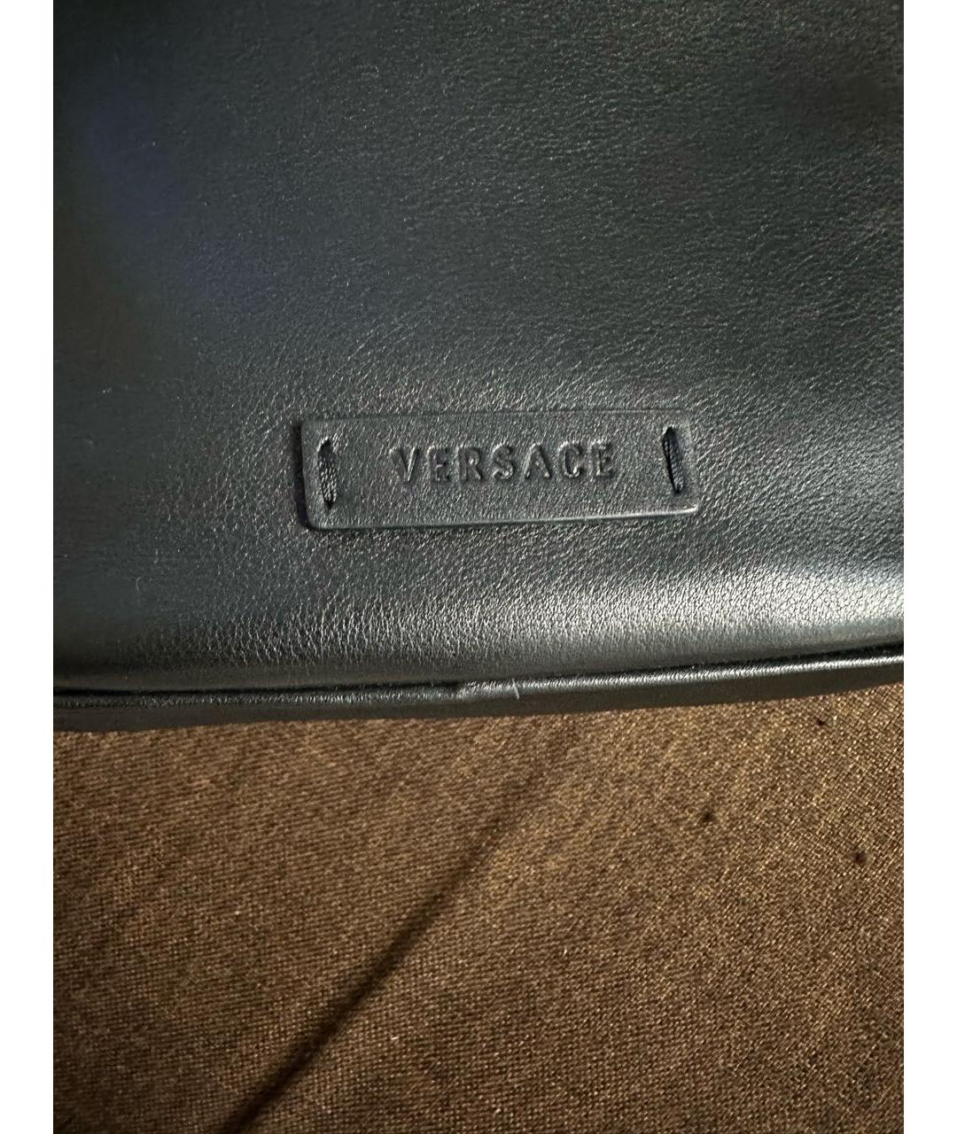 VERSACE Черная кожаная сумка на плечо, фото 6